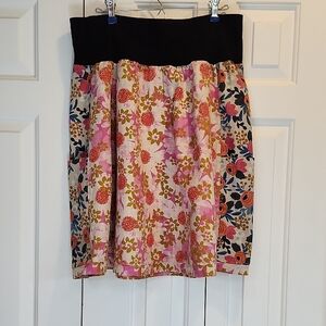 OrangyPorangy Art-to-Wear Handmade in USA Designer Mini Skirt Pink Gold Size Lg